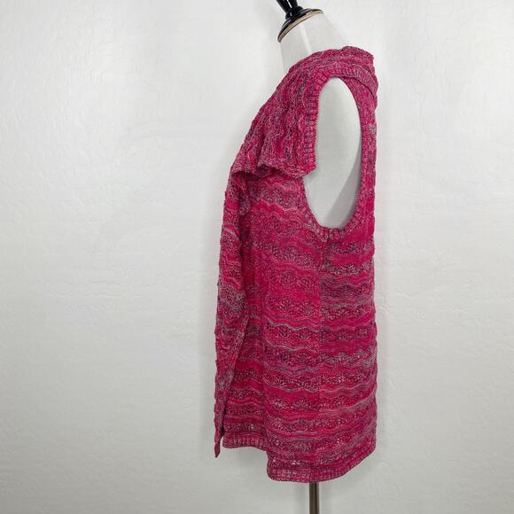 G.H. Bass Red Sleeveless Longline Open Front Drape Cardigan  Medium NEW NWT - Picture 5 of 9